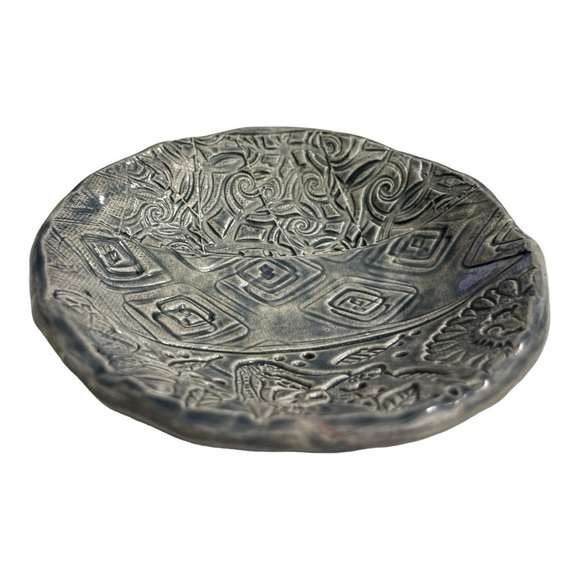 Clay - Handmade signed by Emma H.
Pottery, Blue Bird, spoon rest, soap dish - Picture 4 of 9